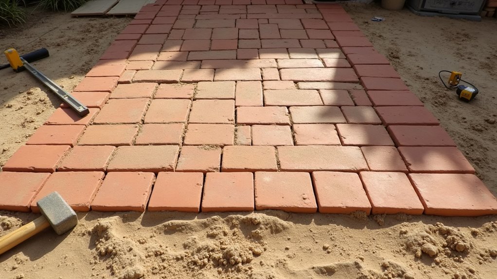 laying brick pavers tutorial