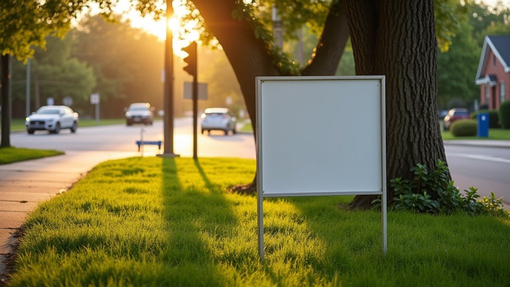 high visibility lawn sign placement