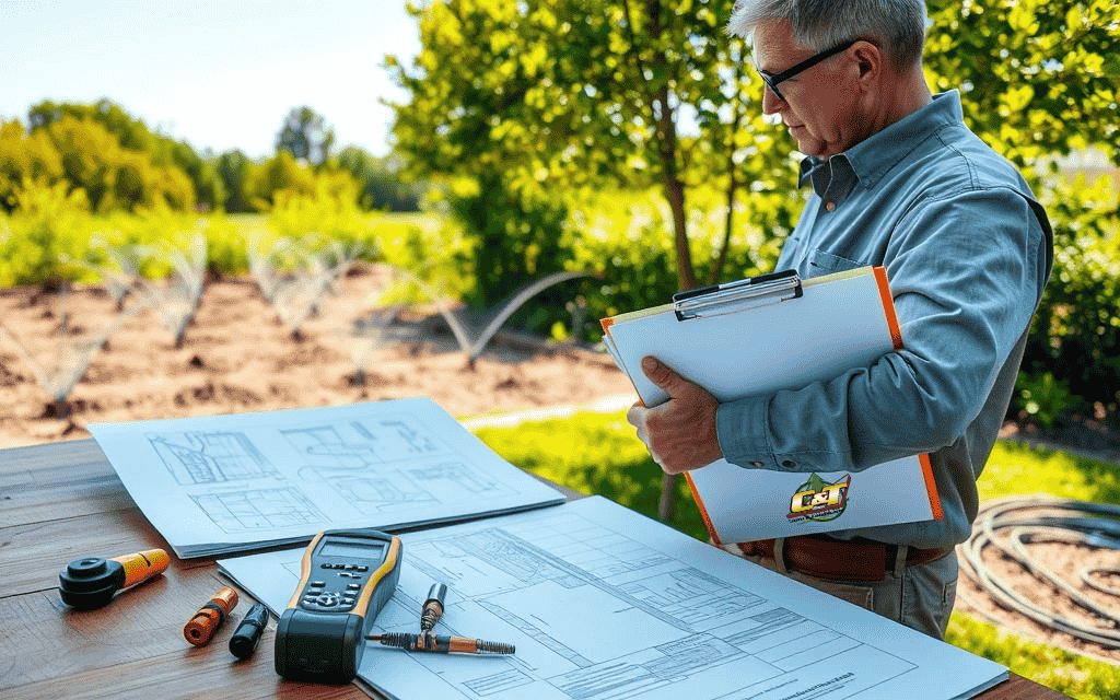 planning irrigation for landscape installation